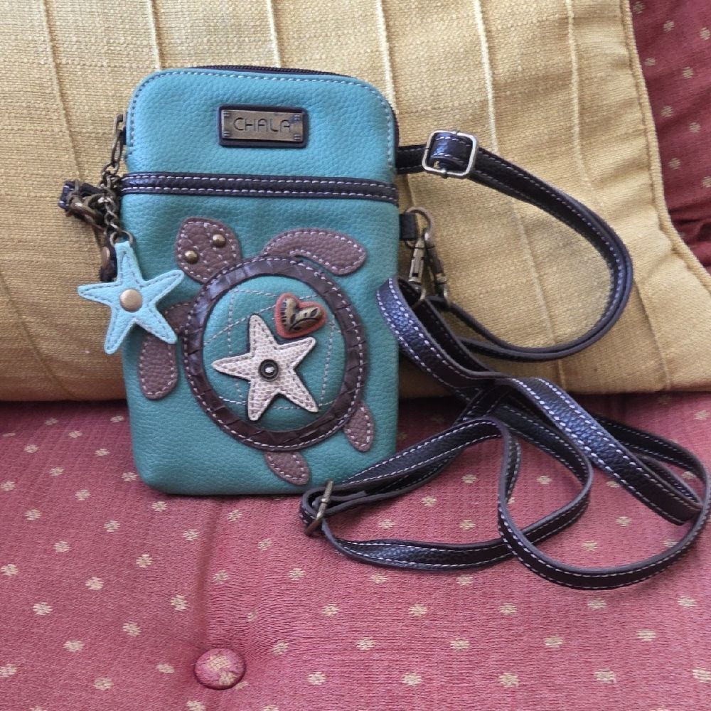Chala Turquoise Crossbody Bag with Starfish Accent